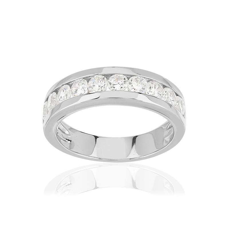 Bague argent 925 zirconias - vue 1