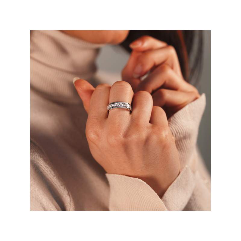 Bague argent 925 zirconias - vue porté 1