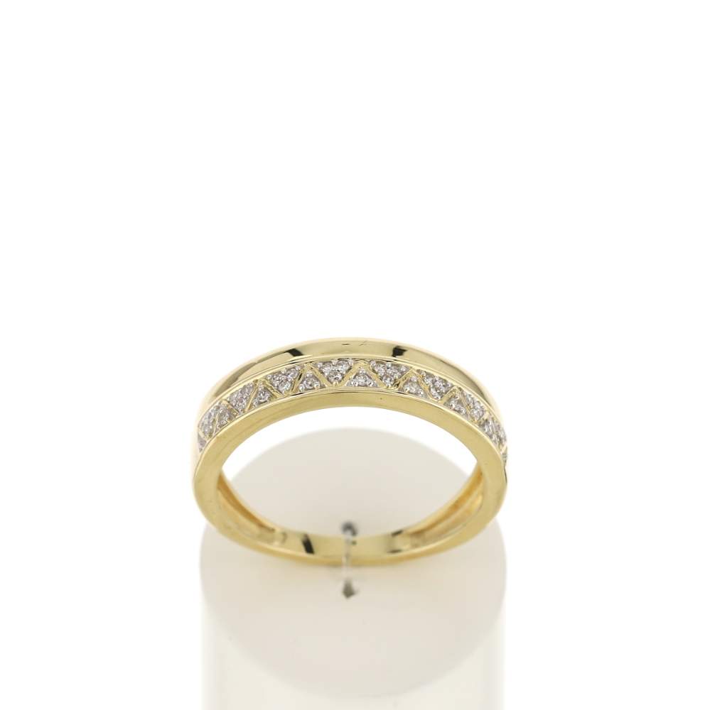 Bague or 375 2 tons triangles diamants - vue 1