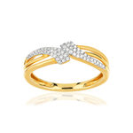 Bague or 375 2 tons ajourée diamants - vue 1