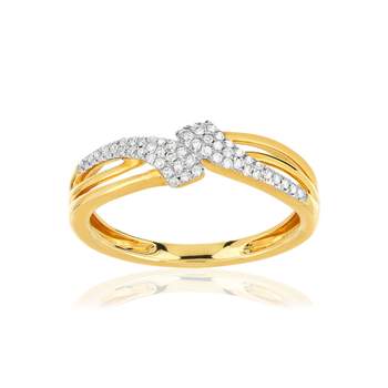 2-tone openwork diamond ring in 375 gold