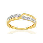 Bague or 375 2 tons croisée diamants - vue 1