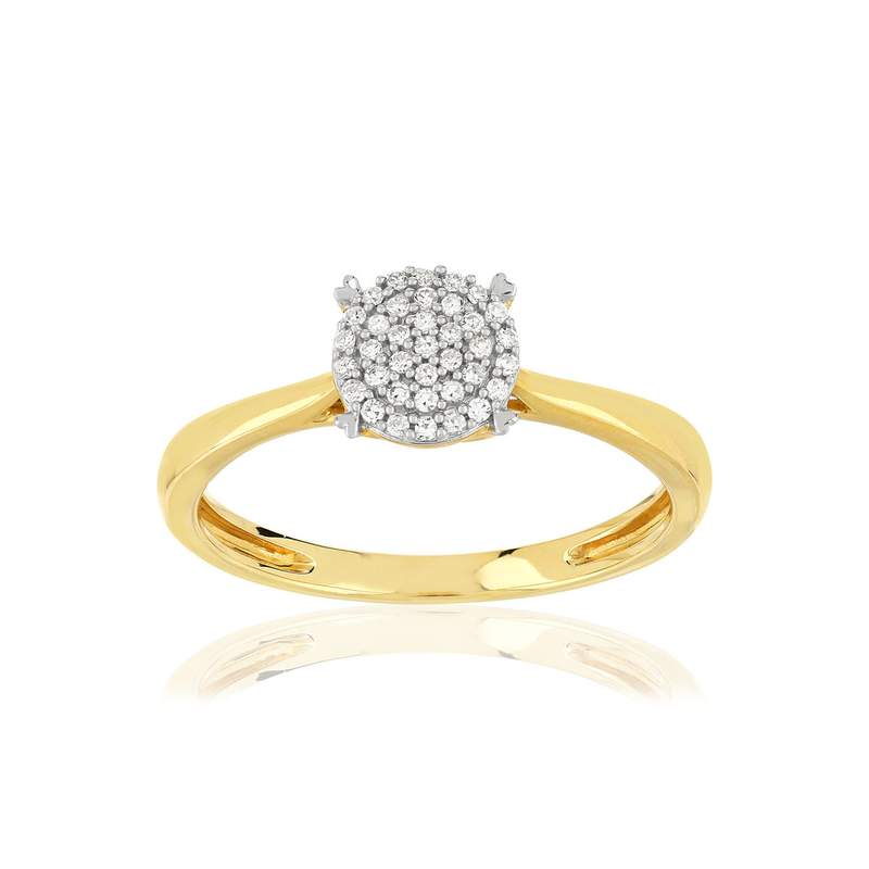 Bague or 375 2 tons diamants - vue 1