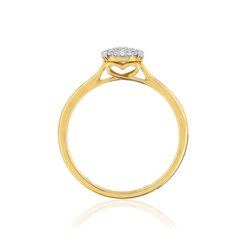 Bague or 375 2 tons diamants - vue 2