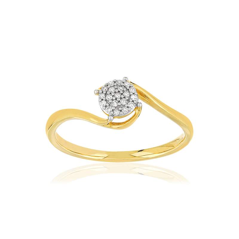 Bague or 375 2 tons diamants - vue 1