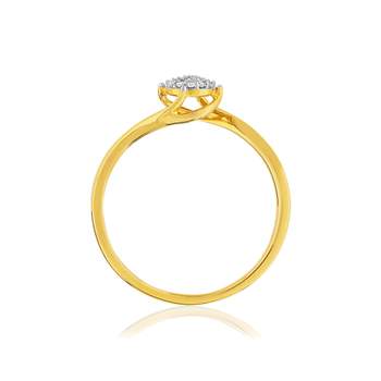 Gold ring 375 2 tone diamonds
