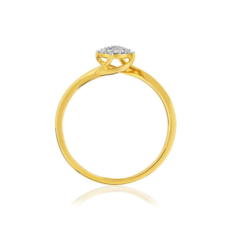 Bague or 375 2 tons diamants - vue 2