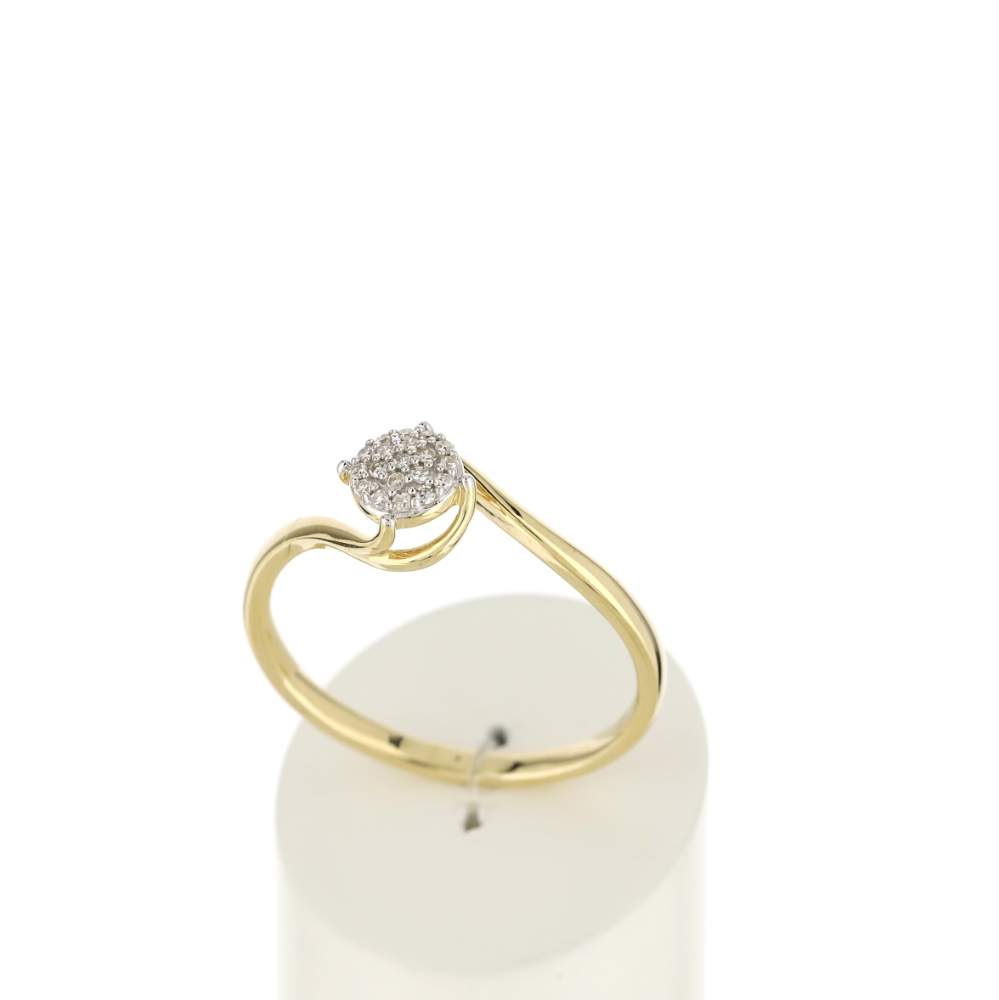 Bague or 375 2 tons diamants - vue 2