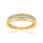 Gouden ring 375 2 diamanttinten - bekijk 1