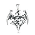 Pendentif acier dragon ailé - vue 1