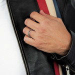 Bague argent 925 laque noire - vue porté 1