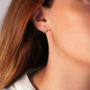 Boucles d'oreilles or 375 2 tons diamants - vue Vporté 1