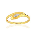 Bague or 375 2 tons serpent diamant - vue 1