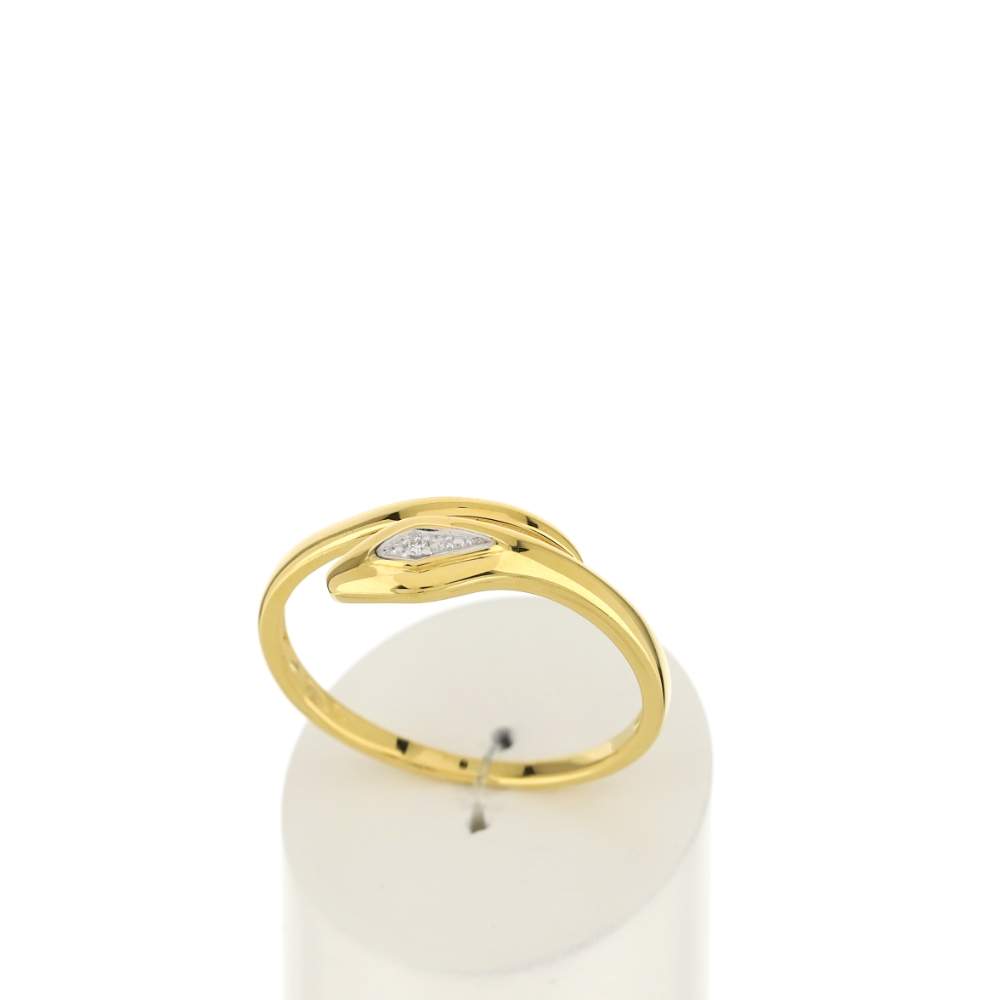 Bague or 375 2 tons serpent diamant - vue 2