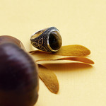 Bague argent 925 vieilli oeil de tigre - vue D3