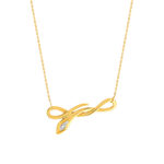 Collier or 375 2 tons serpent diamant 42 cm - vue 1