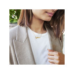 Collier or 375 2 tons serpent diamant 42 cm - vue porté 2