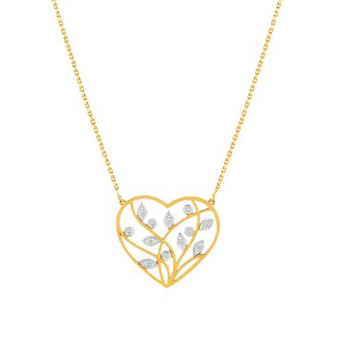 Collier or 375 2 tons coeur 42 cm
