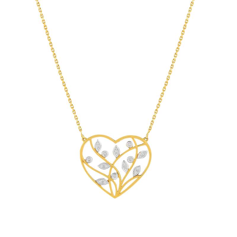 Collier or 375 2 tons coeur 42 cm - vue 1