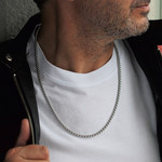 Chaîne acier maille jaseron 60 cm - vue porté 1