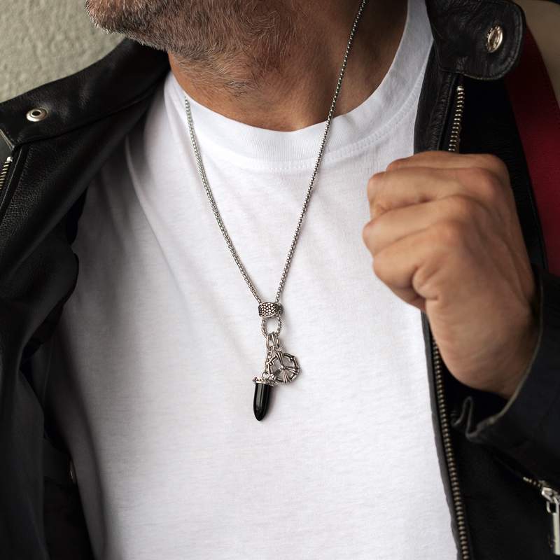 Collier acier 62 cm - vue porté 1