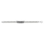 Bracelet acier motifs noirs 23 cm - vue 1