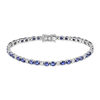 Bracelet or 750 blanc saphirs et diamants 18 cm - vue V2