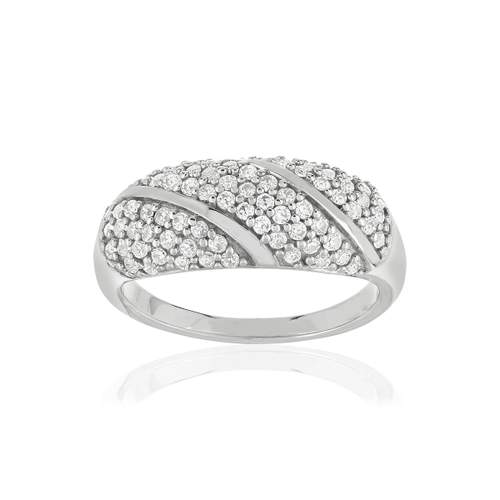 925 silver ring domed with zirconias