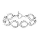 Bracelet argent 925 zirconias 19 cm - vue 2