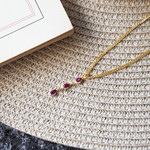 Pendentif or 375 2 tons rubis et diamants - vue D3