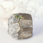 Gold bracelet 375 2 tone emeralds and diamonds 18.5 cm - view D3