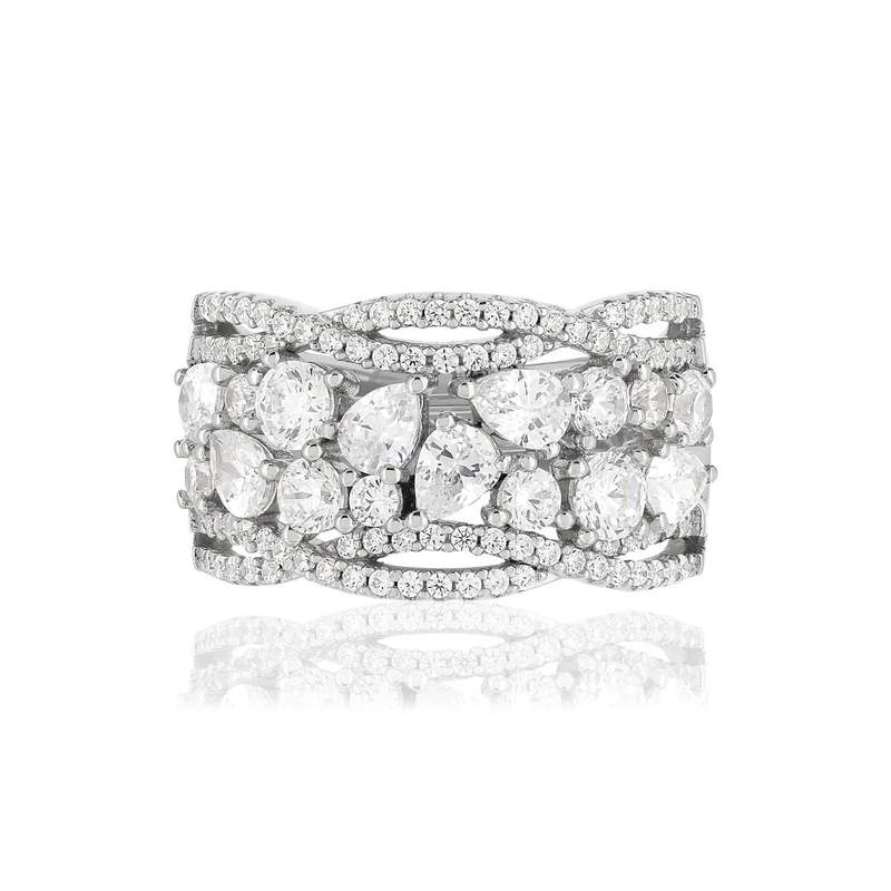 Bague argent 925 zirconias - vue 3