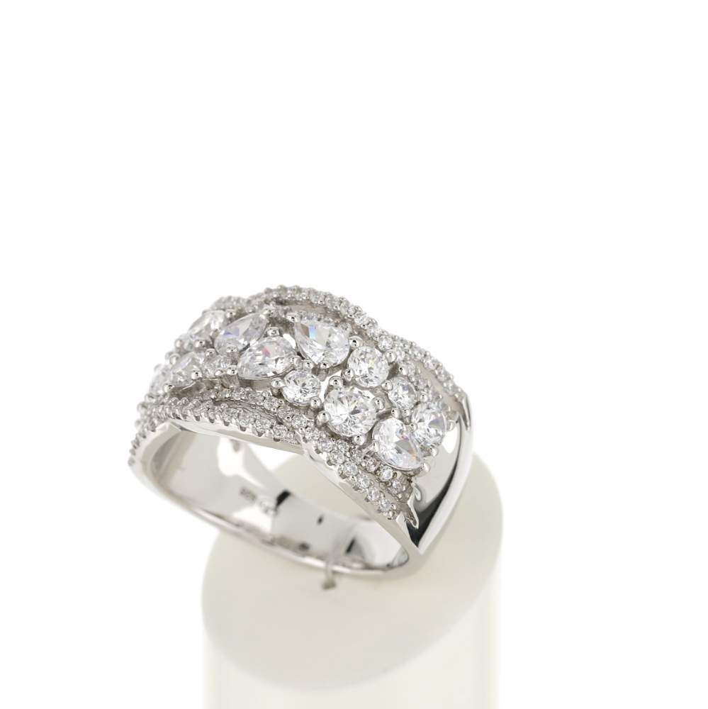 Bague argent 925 zirconias - vue 3