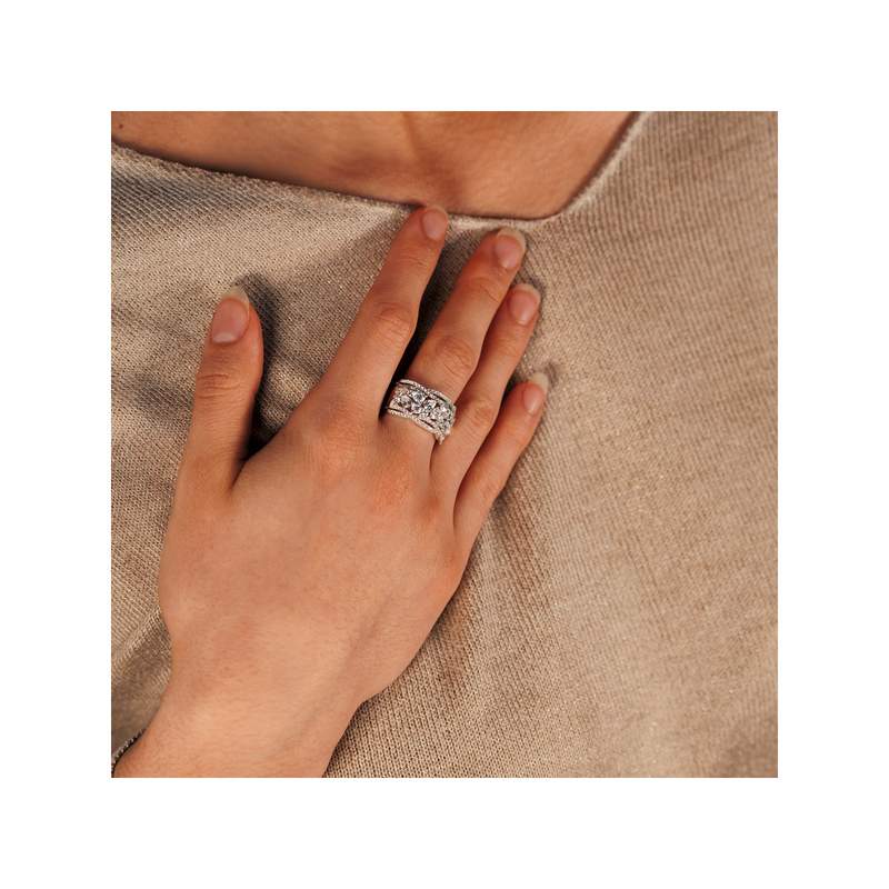 Bague argent 925 zirconias - vue porté 1