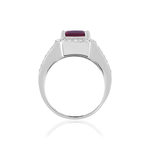 Bague argent 925 rectangle zirconias violet et blancs - vue 2