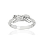 Bague argent 925 croisée zirconias - vue 1