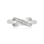 Bague argent 925 croisée zirconias - vue 3