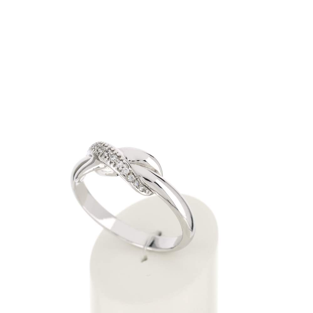 Bague argent 925 croisée zirconias - vue 3