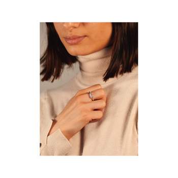 Bague argent 925 croisée zirconias
