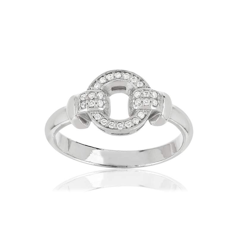 Bague argent 925 cercle zirconias - vue 1