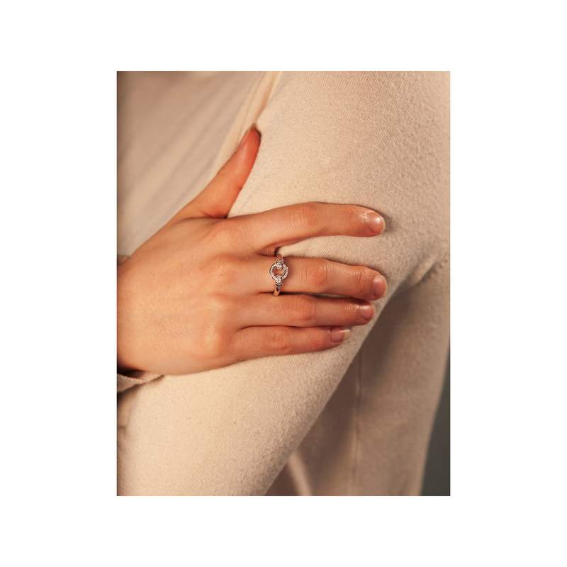 Bague argent 925 cercle zirconias - vue porté 1