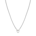 Collier argent 925 serpents et anneau zirconias rouges et blancs 43 cm - vue 2