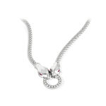 Collier argent 925 serpents et anneau zirconias rouges et blancs 43 cm - vue 4
