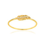 Bague or jaune 375 plume diamants - vue 1