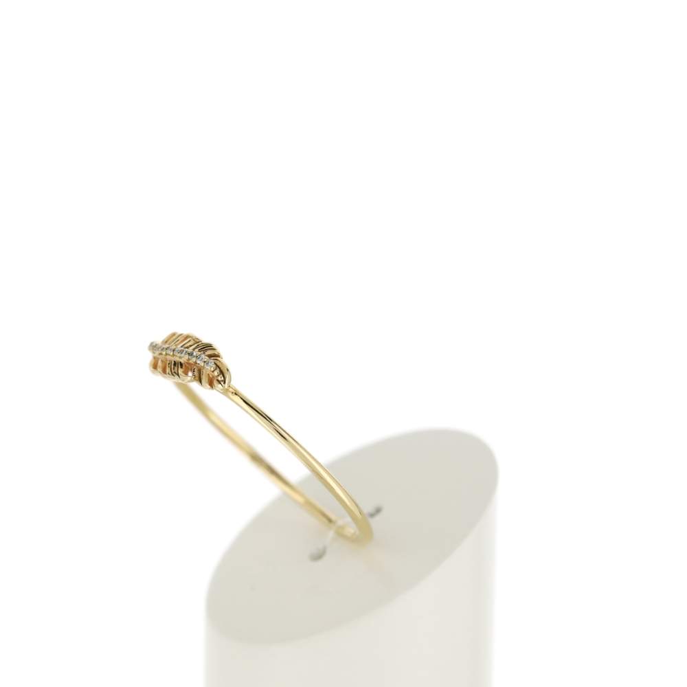 Bague or jaune 375 plume diamants - vue 5
