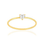 Bague or jaune 375 coeur zirconia - vue 1