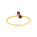 Bague or 375 jaune améthystes - vue 1