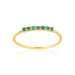 Bague or jaune 375 émeraudes - vue 1