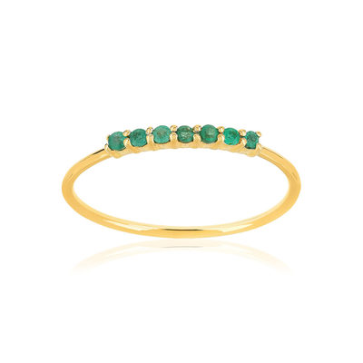 Bague or jaune 375 émeraudes