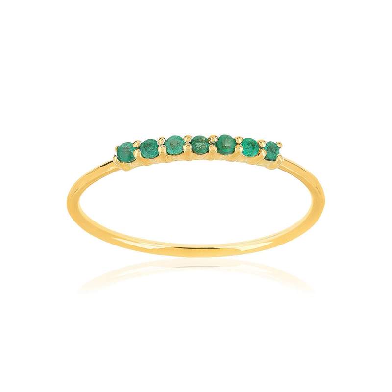 375 Yellow Gold Emerald Ring - View 1